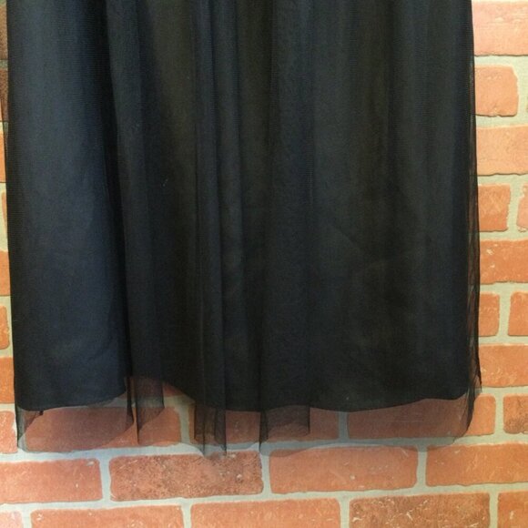 Vtg 90s Babydoll Whimsigoth Dress Robbie Bee Sleeveless Beaded Sequin 16W Black - Picture 3 of 11